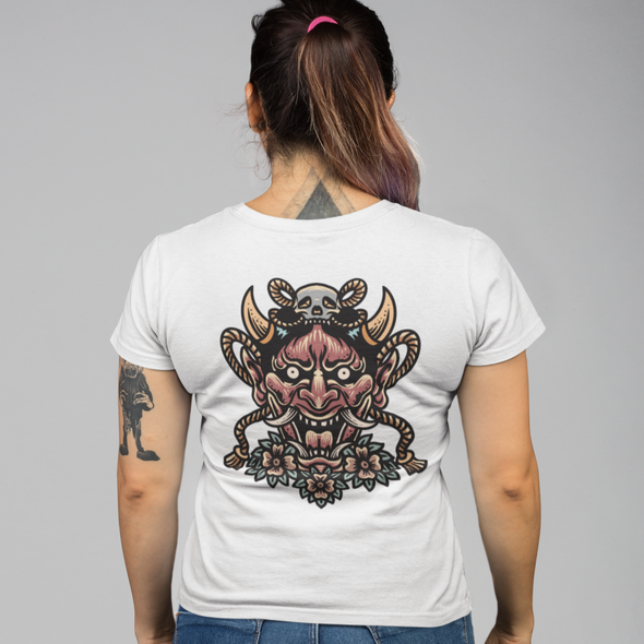 Unisex T-Shirt With Oni Mask Print