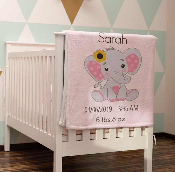 Customized Birth Info Blanket For Kids