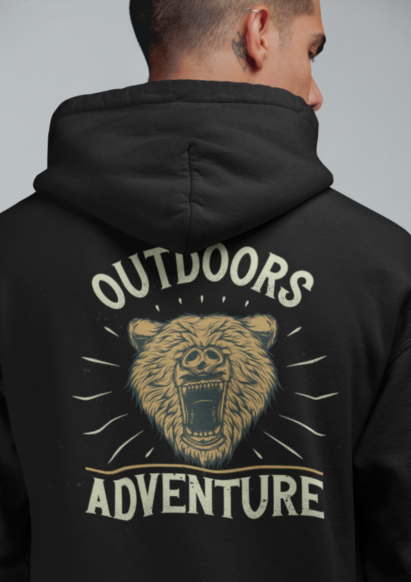 Unisex Bear Mountain Printed Hoodie