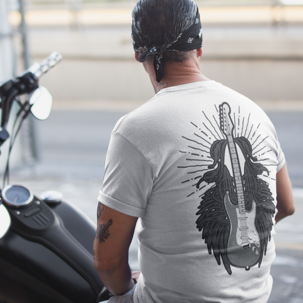 Unisex T-shirt With Guitar Print