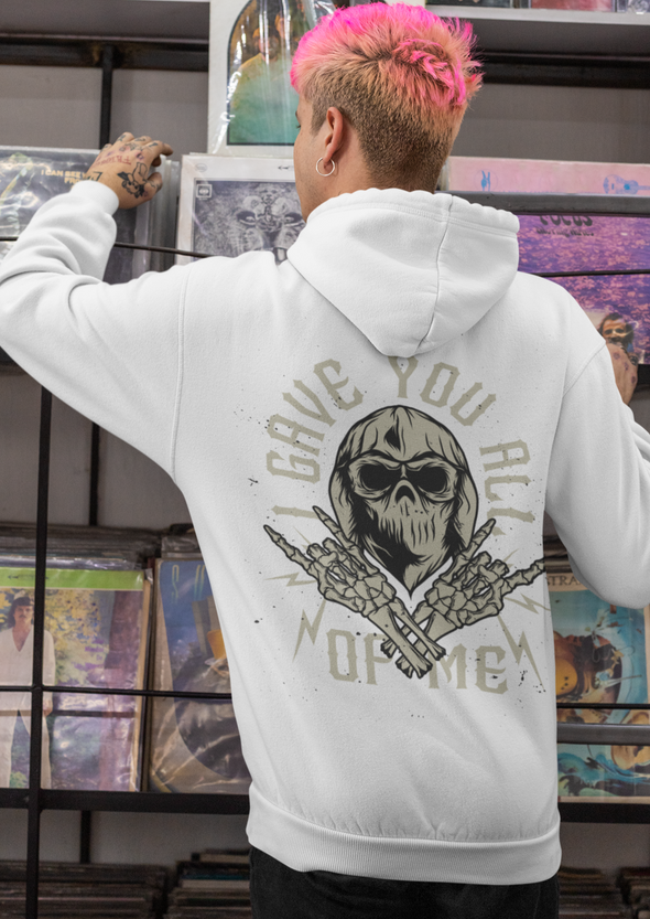 Unisex Skull Bandana Printed Hoodie