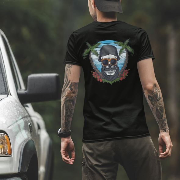 Skull With Beard And Moustache Unisex T-Shirt