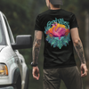 Tropical Pink Flamingo With Flowers Summer Unisex T-Shirt