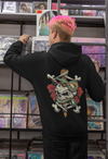 Unisex Hoodie With Skull Snake Print