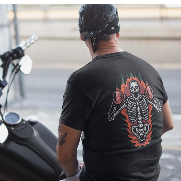 Unisex T-Shirt With Skull Boxing Print