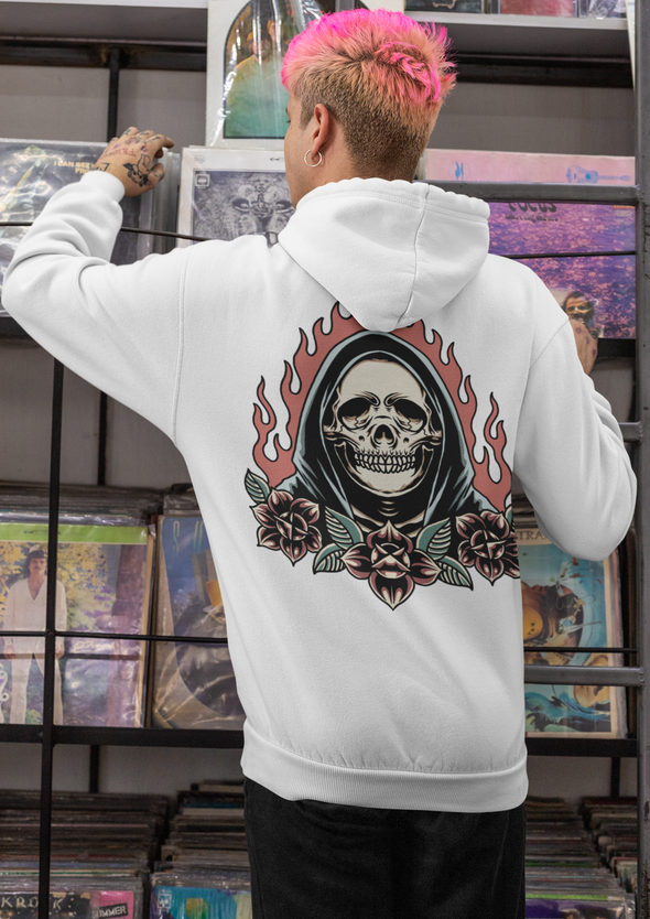 Unisex Burning Grim Printed Hoodie