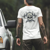 Skull With Axe And Helmet Print Unisex T-Shirt
