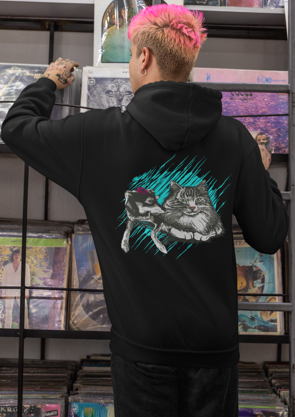 Unisex Cat And Dog Printed Hoodie