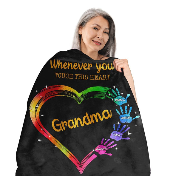 Whenever You Touch This Heart™ Blanket For Nana/Grandma/Mom