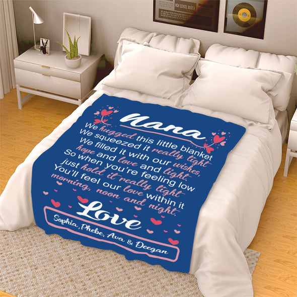 Custom Made Blanket ™ For Grandma/Nana/Papa Love From Grand Kids/Kids