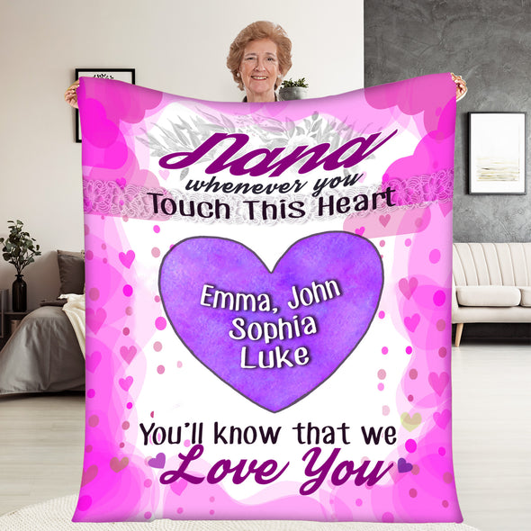 Personalized Blanket ™ Whenever You Touch This Heart