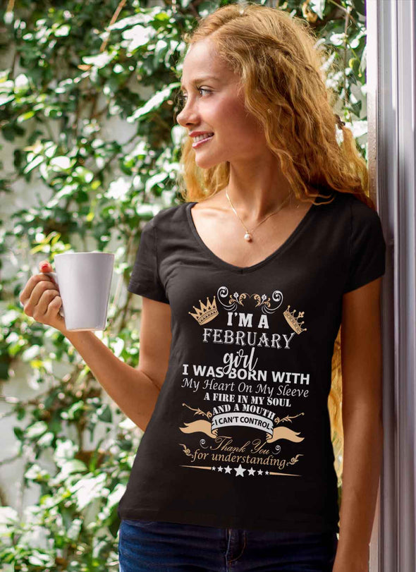 New Edition **February Born Girl Front Print** Shirts & Hoodies