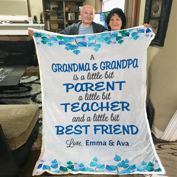 My Grandma, My Best Friend Personalized Blanket with Grand Kids Names/Grandpa/Grandma/Papa/Mamma/Auntie