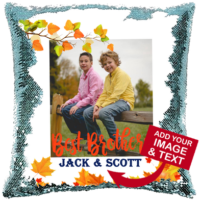 Siblings Pillow Sequin Cushion Cover