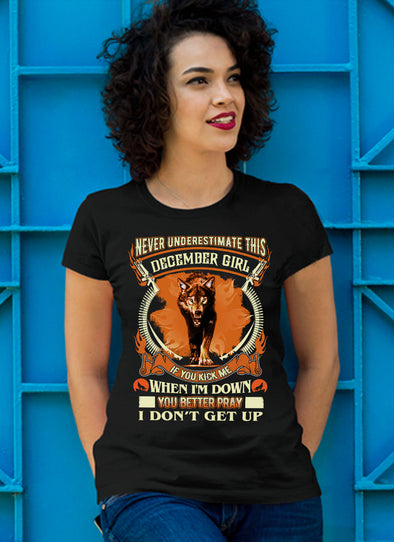 New Edition Wolf Print** Never Underestimate December Born Girl** Shirts & Hoodies