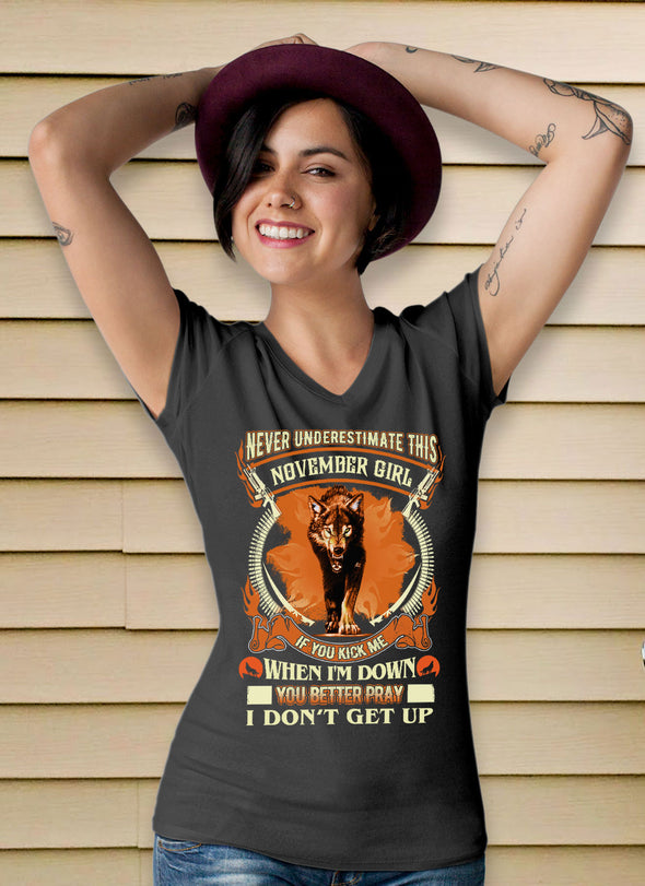 New Edition Wolf Print** Never Underestimate November Born Girl** Shirts & Hoodies