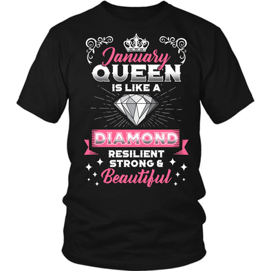 Newly Launched **January Queen Is Like Diamond** Shirts & Hoodies