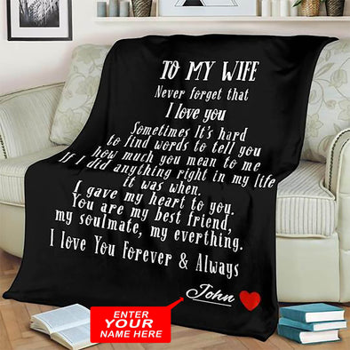 To My Wife Personalized Blanket
