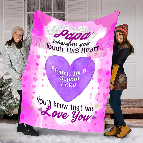 Personalized Blanket ™ Whenever You Touch This Heart