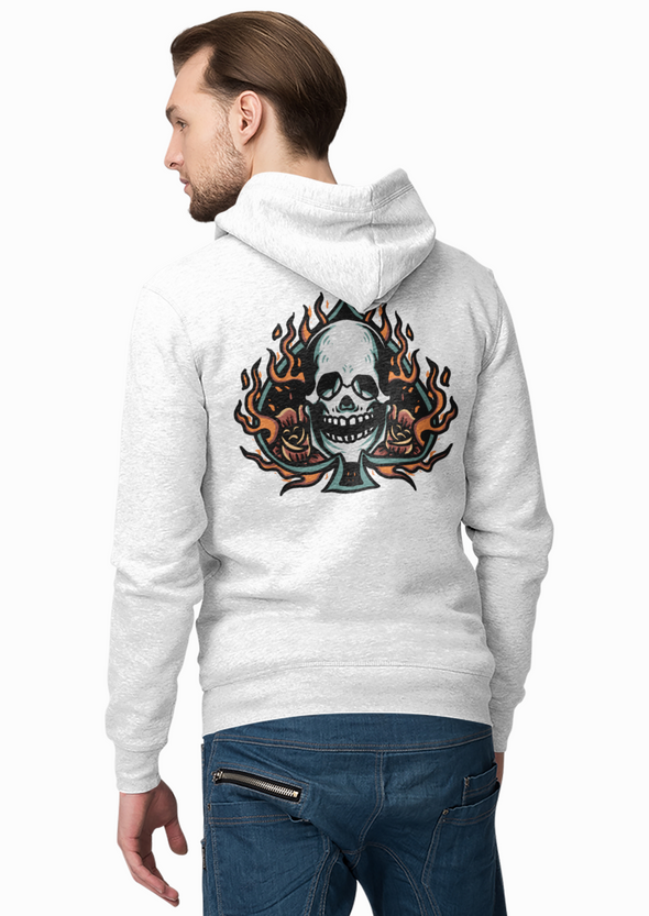 Flaming skull Printed Hoodie