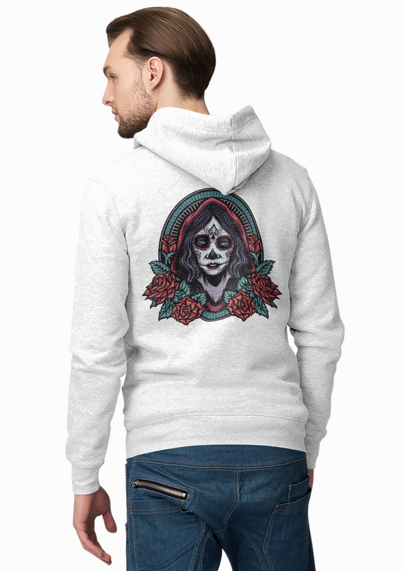 Dia De Los Muertos Girl Roses Printed Hoodie