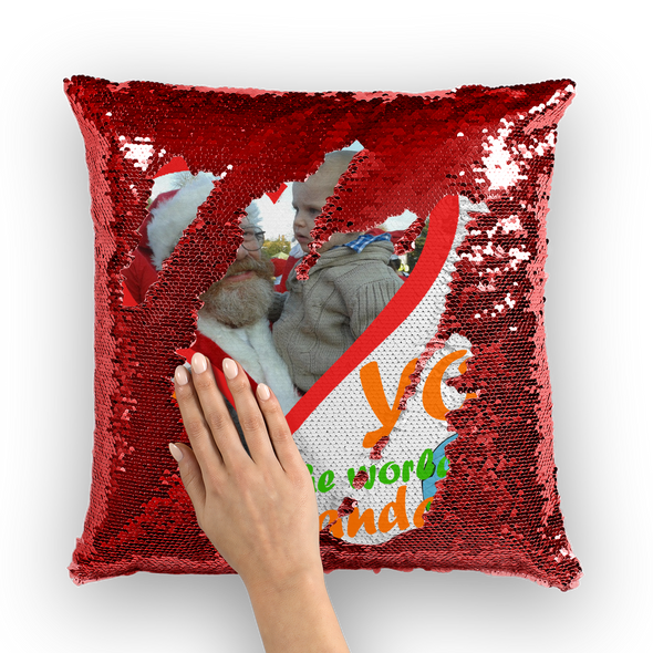World Best Grandad Sequin Pillow Cushion Cover