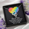 Dear Wife, Beauty Begins The Moment, Double Heart Necklace, Congratulations Gift, Silver And Gold Jewelry For Wife, Wedding Necklace, Necklace For LGBT Couples
