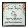 Mother In Law Necklace With Message Card, I Will Love Your Son With All My Heart, Mother in Law Jewelry, Mother Day Necklace, Double Heart Necklace