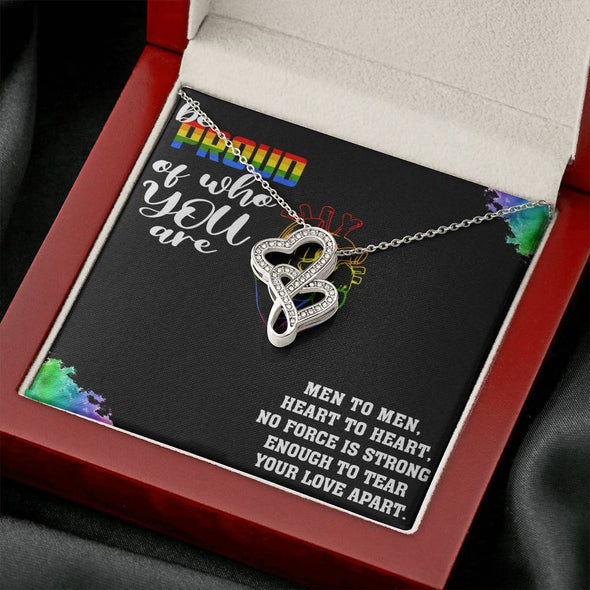 Love is Love Jewelry, Proud Of Who You Are, Necklace For LGBT Couples, Double Heart Necklace, Pride Necklace, Love Equality Jewelry, Pride Month Gift, Congratulations Gift