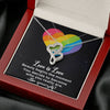 Dear Wife, Beauty Begins The Moment, Double Heart Necklace, Congratulations Gift, Silver And Gold Jewelry For Wife, Wedding Necklace, Necklace For LGBT Couples