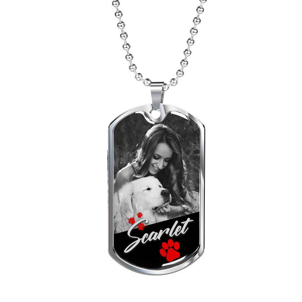 Customized Pet Image & Name Necklace