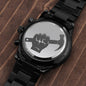 Engraved Tools Design Black Chronograph Watch