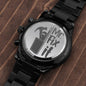 Mr. Fix It Engraved Design Black Chronograph Watch