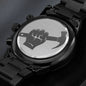 Engraved Tools Design Black Chronograph Watch