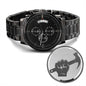 Engraved Tools Design Black Chronograph Watch
