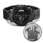 Engraved Tools Design Black Chronograph Watch