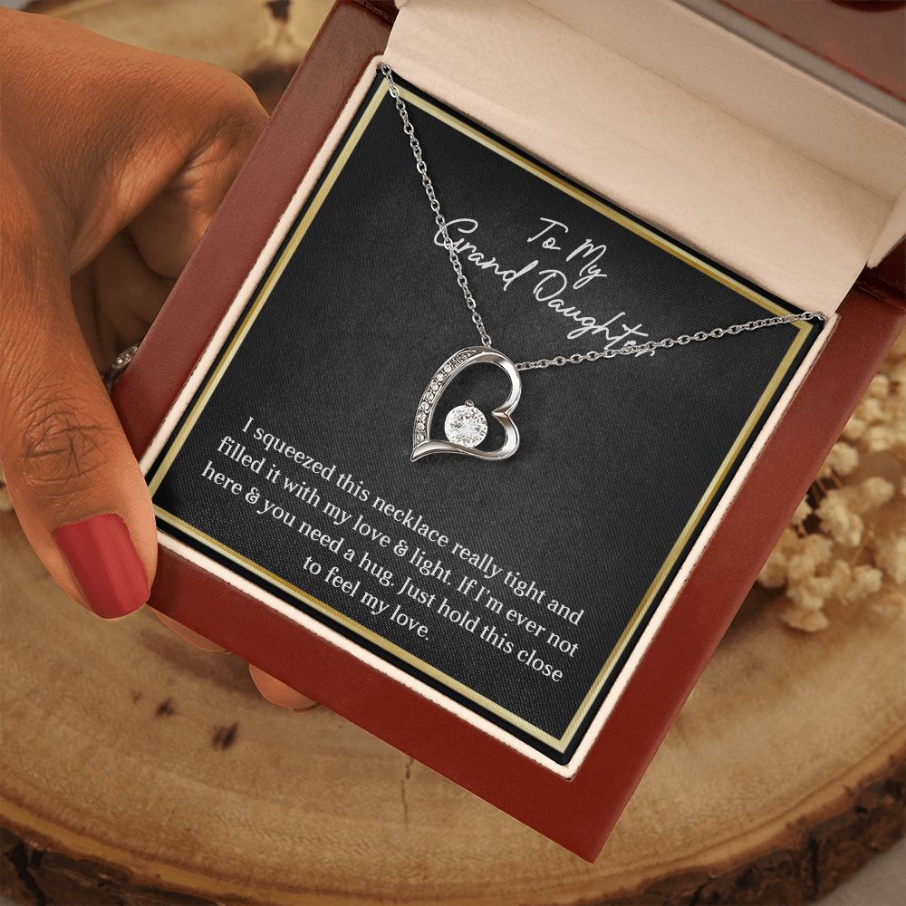 MY GRANDDAUGHTER, FOREVER LOVE NECKLACE WITH MESSAGE CARD FOR GRANDDAUGHTER, BIRTHDAY GIFT FOR HER, FROM GRANDMA/GRANDPA