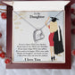 TO MY DAUGHTER, FOREVER LOVE NECKLACE WITH MESSAGE CARD, FROM MOM, BIRTHDAY AND DAUGHTERS DAY GIFT FOR HER