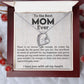 TO THE BEST MOM EVER, I LOVE YOU WITH ALL MY HEART, FOREVER LOVE  NECKLACE WITH MESSAGE CARD FOR MOM, BIRTHDAY, MOTHER'S DAY GIFT FOR HER