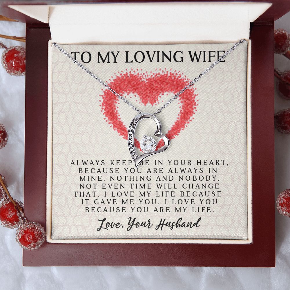 Forever Love Necklace, My Loving Wife, Necklace With Message Card, Birthday Gift For Her