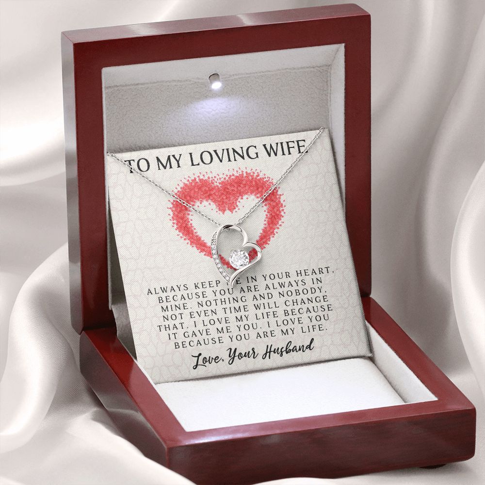 Forever Love Necklace, My Loving Wife, Necklace With Message Card, Birthday Gift For Her