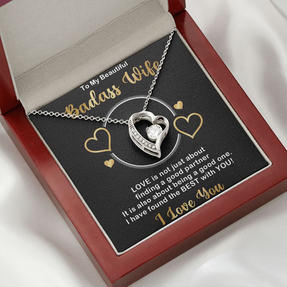 Forever Love Necklace, Badass Wife, Necklace With Message Card, Birthday Gift For Her