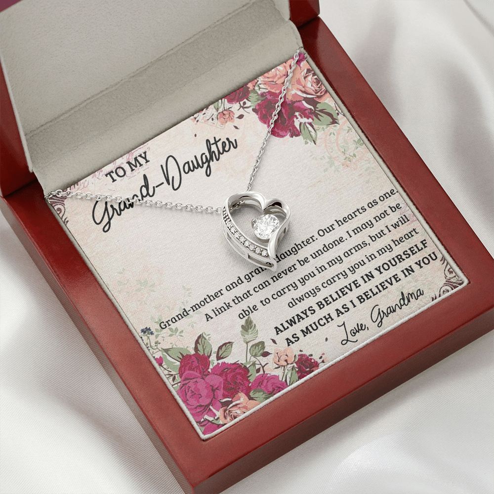 GRANDMOTHER AND GRANDDAUGHTER, FOREVER LOVE NECKLACE WITH MESSAGE CARD FOR GRANDDAUGHTER, BIRTHDAY GIFT FOR HER, FROM GRANDMA