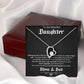 TO OUR BEAUTIFUL DAUGHTER, FOREVER LOVE NECKLACE WITH MESSAGE CARD, FROM MOM AND DAD, BIRTHDAY AND DAUGHTERS DAY GIFT FOR HER