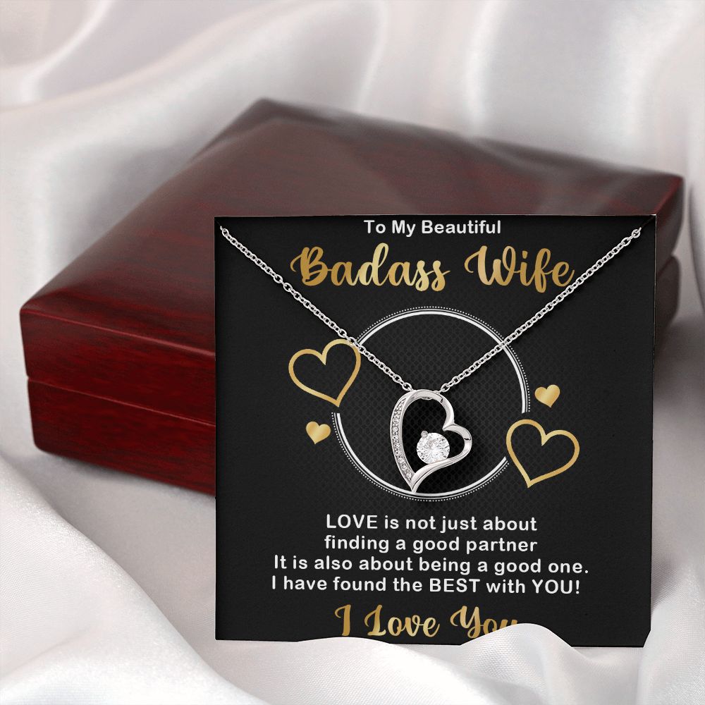 Forever Love Necklace, Badass Wife, Necklace With Message Card, Birthday Gift For Her