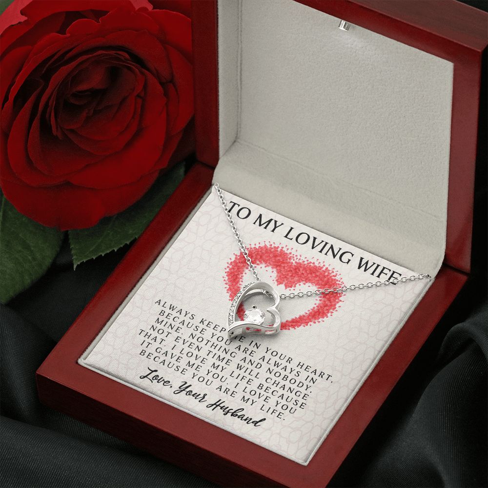 Forever Love Necklace, My Loving Wife, Necklace With Message Card, Birthday Gift For Her