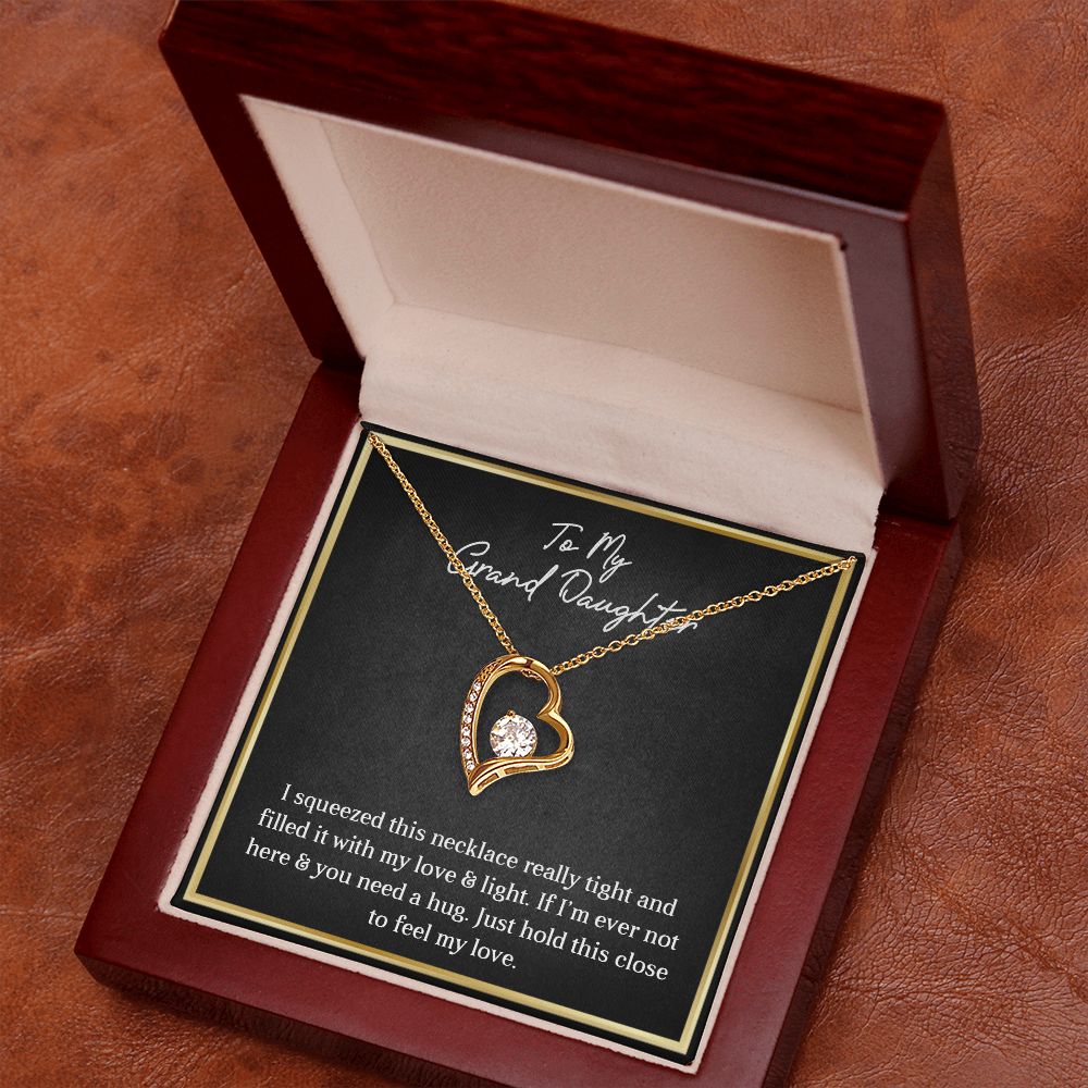 MY GRANDDAUGHTER, FOREVER LOVE NECKLACE WITH MESSAGE CARD FOR GRANDDAUGHTER, BIRTHDAY GIFT FOR HER, FROM GRANDMA/GRANDPA