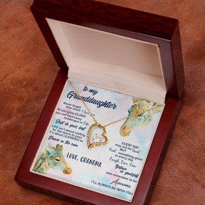TO MY GRANDDAUGHTER, FOREVER LOVE NECKLACE WITH MESSAGE CARD FOR GRANDDAUGHTER, BIRTHDAY GIFT FOR HER, FROM GRANDMA