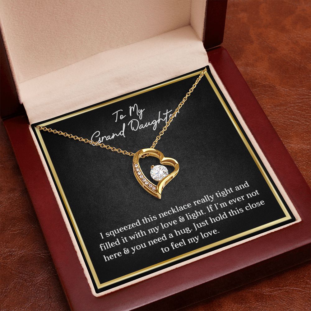 MY GRANDDAUGHTER, FOREVER LOVE NECKLACE WITH MESSAGE CARD FOR GRANDDAUGHTER, BIRTHDAY GIFT FOR HER, FROM GRANDMA/GRANDPA