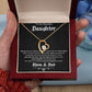 TO OUR BEAUTIFUL DAUGHTER, FOREVER LOVE NECKLACE WITH MESSAGE CARD, FROM MOM AND DAD, BIRTHDAY AND DAUGHTERS DAY GIFT FOR HER